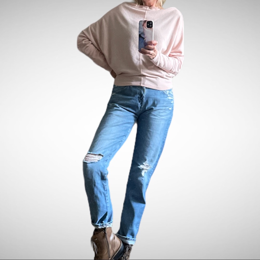 Treasure & Bond Slouchy Knit Pink Sweater